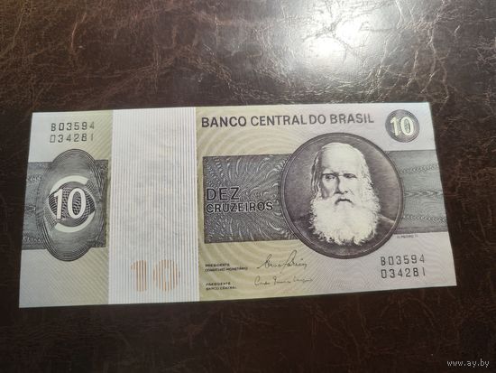 Бразилия 10 крузеиро образца 1970-1980 года AUNC p193e