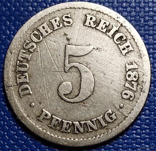Германия 5 пфеннигов 1876 г. D