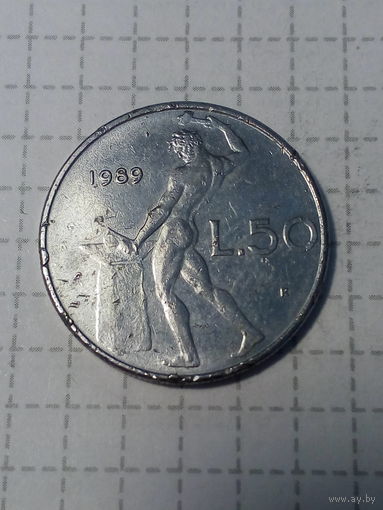 50 лир Италия  1989 год