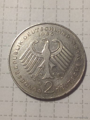 2 марка ФРГ 1986 год  G