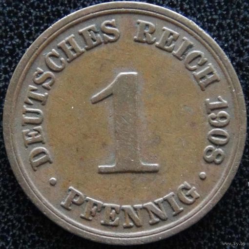 YS: Германия, Рейх, 1 пфенниг 1908A, KM# 10 (2)
