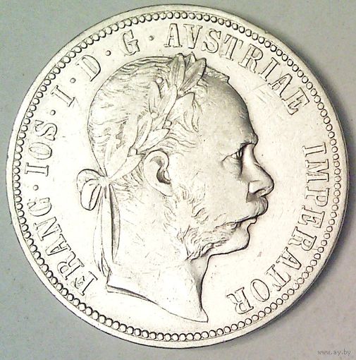 РАСПРОДАЖА!!! - АВСТРИЯ 1 флорин 1884 год "ФРАНЦ ИОСИФ I" (серебро)