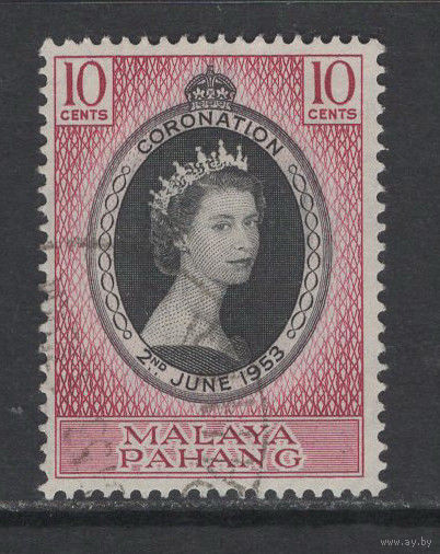 1953 Британская МАЛАЙЯ /MALAYA Pahang Коронация Королева Елизавета II SG#27 Used