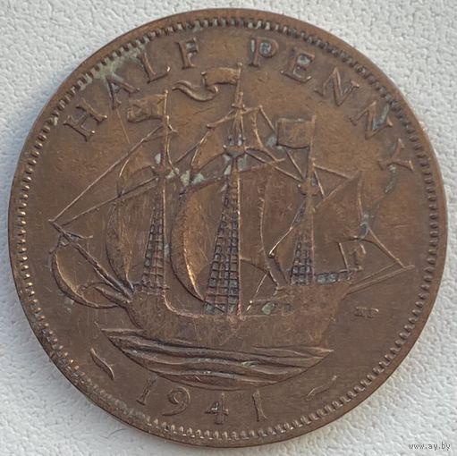 Великобритания 1/2 пенни 1941 г.