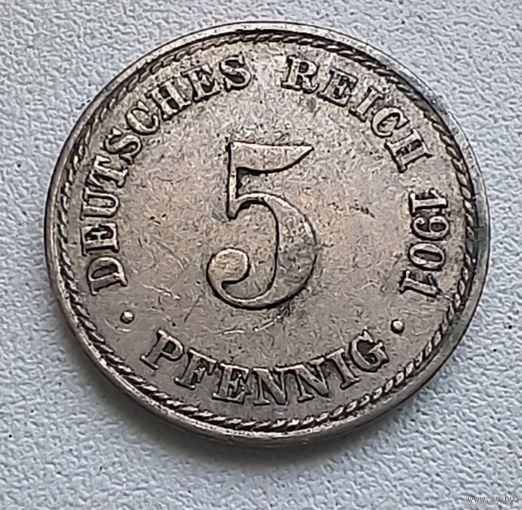 Германия 5 пфеннигов, 1901 А 2-12-3