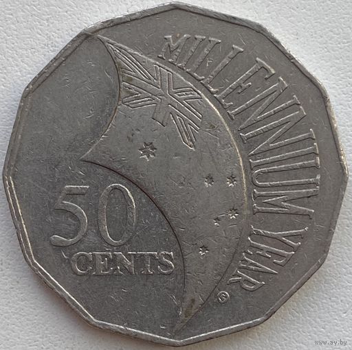 Австралия 50 центов 2000 г. Смена тысячелетия - 2000 год