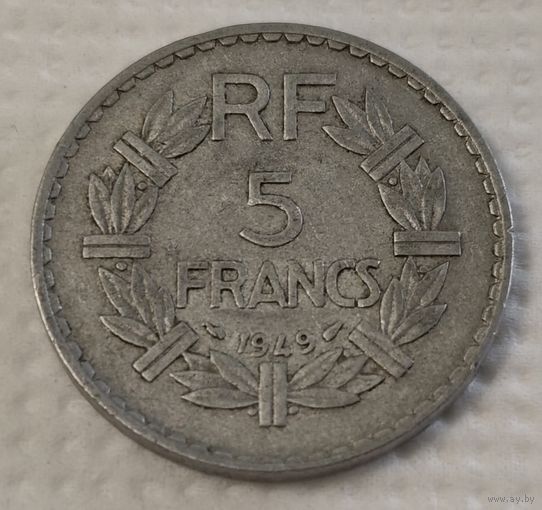 Франция 5 франков, 1949 Без отметки монетного двора (2-7-91)