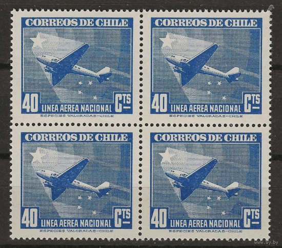 Чили 1942  авиапочта самолет и горы 40c MNH