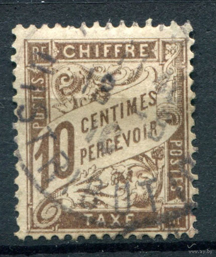 Франция - 1893/96г. - portomarken, доплатные марки, 10 с - 1 марка - гашёная [Mi 29]. #2-Fr-25-A-2
