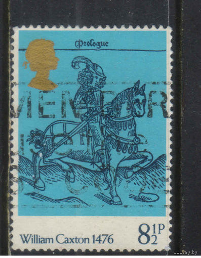 Великобритания 1976 EII 500 летие книгопечатания в Англии Рыцарь Гравюра по дереву из Кентерберийских рассказов  #719