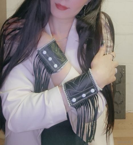 Браслет кожаный широкий