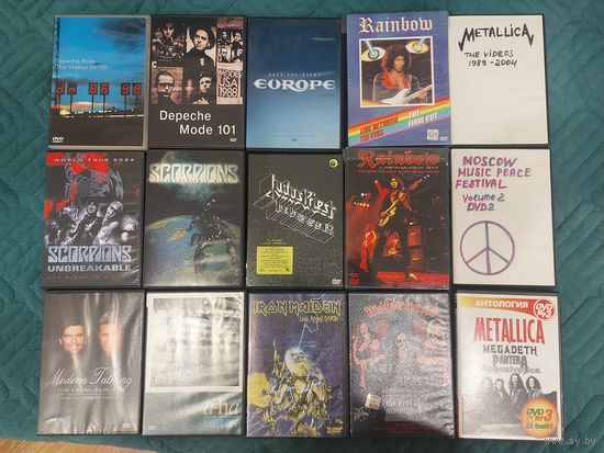 Лот DVD концерты, клипы - Judas Priest, Iron Maiden, Europe, Depeche Mode, scorpions