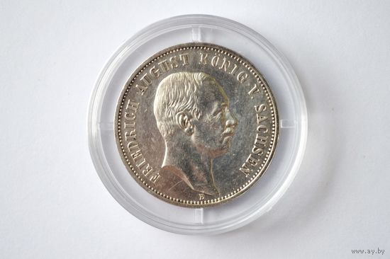 3 Марки 1912 E. Саксония. Серебро. Оригинал.