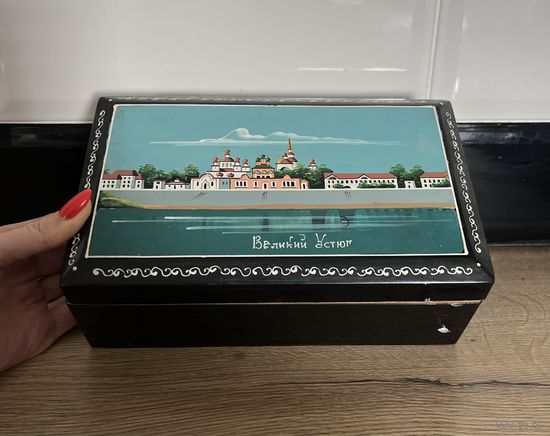 Шкатулка Великий Устюг ручная роспись дерево живопись