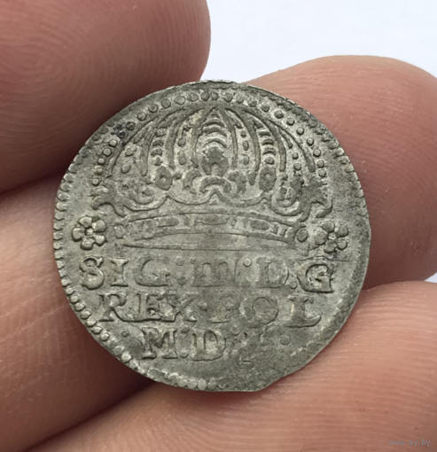 Коронный грош - 1612 год - Смута! - СЕРЕБРО! - РАСПРОДАЖА! - Смотрите другие мои лоты!