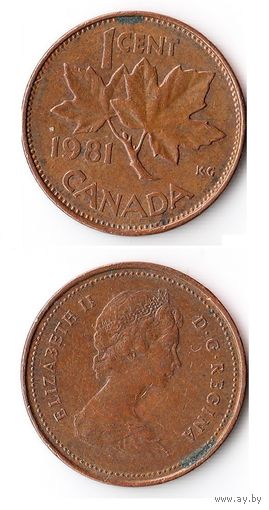 1 цент Канада 1981 года
