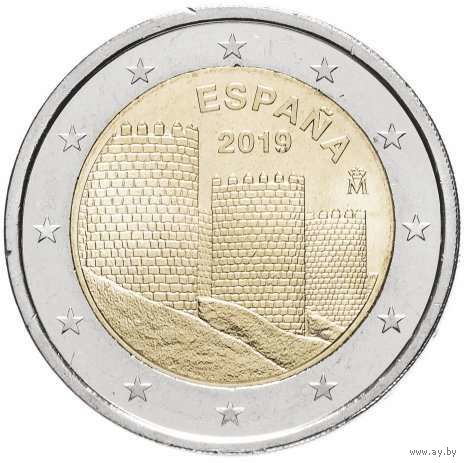 2 евро 2019 Испания Авила UNC из ролла