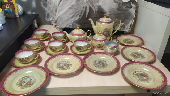 Чайный сервиз "Мадонна".Фортуна ГДР на 6 персон, 22 предмета.ТОРГ.