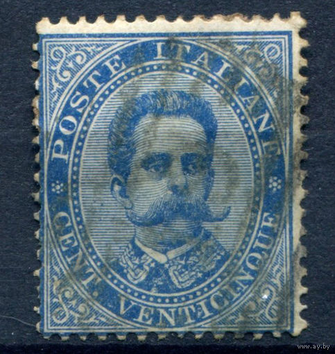 Италия (Королевство) - 1879г. - король Умберто I, 25 с - 1 марка - гашёная [Mi 40]. #1-It-8-A-2