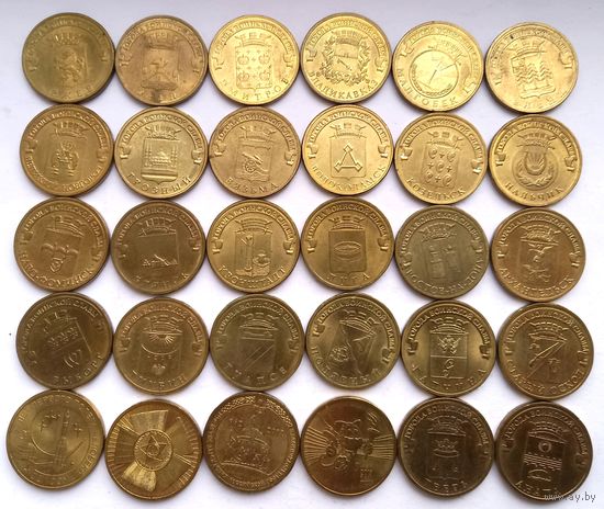 Разные Юбилейные монеты России ГВС.Всего 30 штук