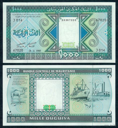 Мавритания 1000 угий 1989 год, UNC