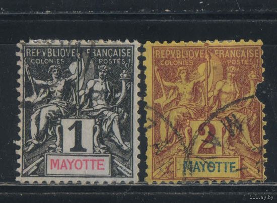 Fr Колонии Майотта Коморы 1892 Вып Мир и Торговля Стандарт #1,2