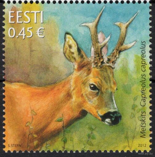 Эстония 2012. Фауна. Косуля. 1 марка (482)