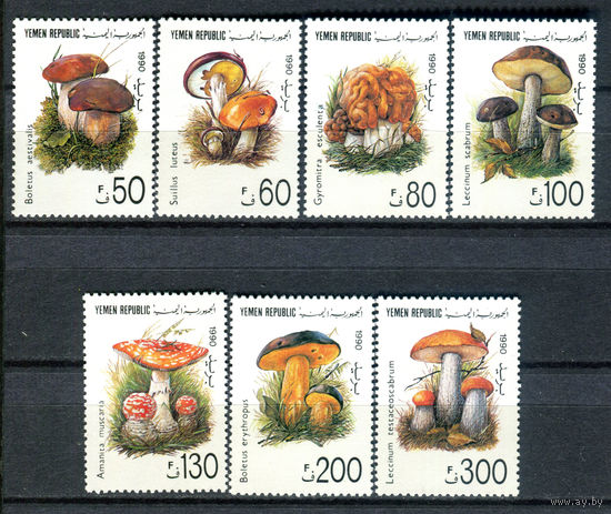 Йемен - 1991г. - Грибы - полная серия, MNH [Mi 37-43] - 7 марок