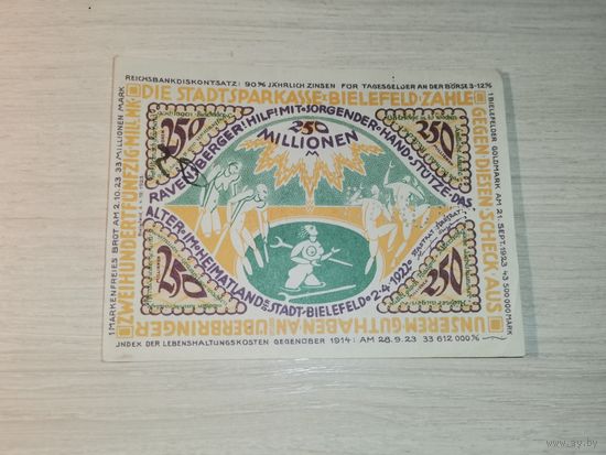 250 миллионов марок 1923 года, Билефельд.