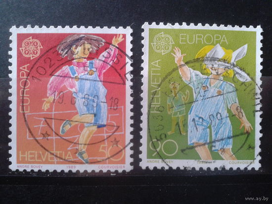 Швейцария 1989 Европа, игры детей Полная серия Михель-2,0 евро гаш