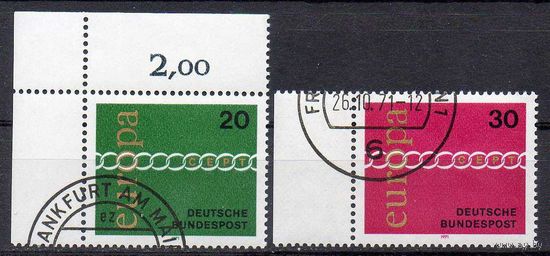 Европа ФРГ 1971 год серия из 2-х марок