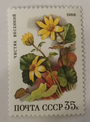 Марка из серии "Цветы широколиственных лесов" - Чистяк весенний