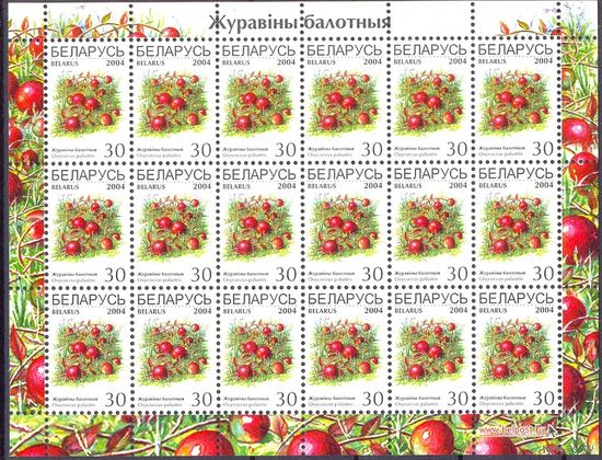Беларусь 2004 седьмой стандарт ягоды флора клюква