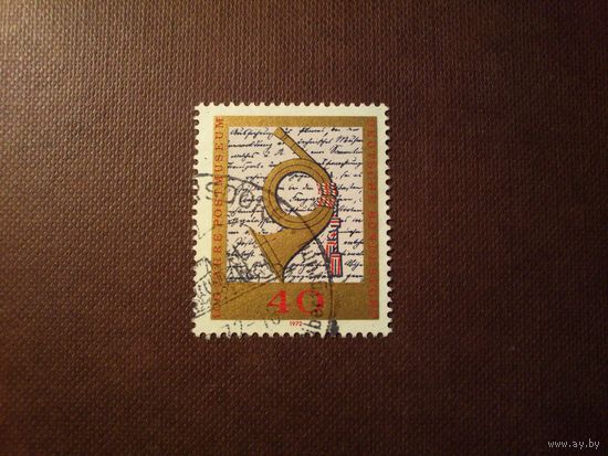 ФРГ 1972 г.Почтовый рожок,  меморандум для музея Генриха фон Стефана. Жди