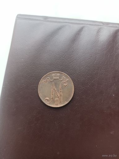 Русская Финляндия 5 пенни 1917 год