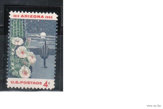 США-1962, (Мих.821),  **   ,  Штат Аризона, Цветы  (одиночка)