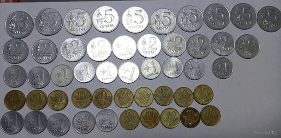 Монеты Литвы 50 штук
