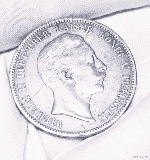 5 марок 1902, Пруссия, Вильгельм II, крупное серебро, отличная! в коллекцию!