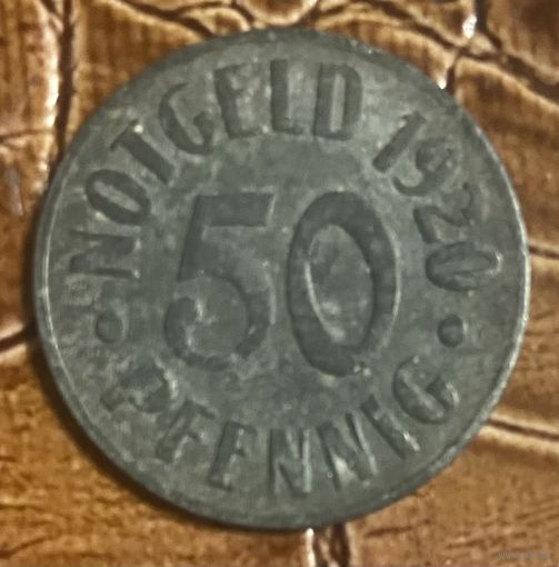 Монета 50 пфеннигов 1920 год. Кассель. Веймарская республика.