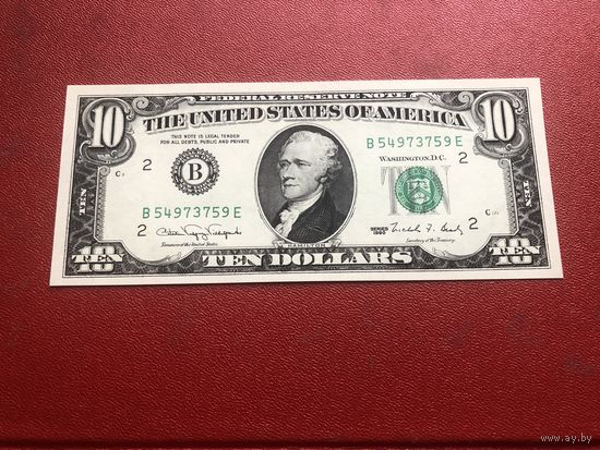 10 долларов 1990 года идеальные