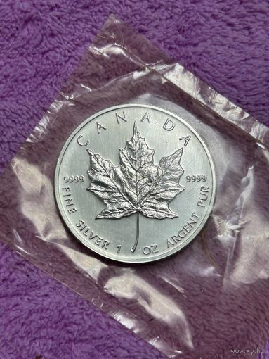 Канада. 5 долларов 2002 год. Серебро 999,9. 31,1 гр.