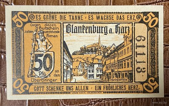 Нотгельд 50 пфеннигов 1920 год. Бланкенбурга-на-Гарце. Веймарская республика