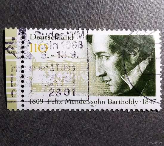 Марка Германия 1997 год Феликс Мендельссон