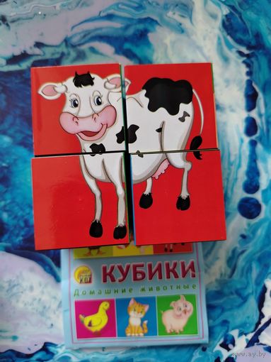 Кубики из пластика 4 шт. "Домашние животные"