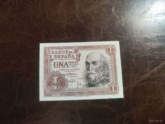 Испания 1 песета образца 1953 года UNC p144 см описание