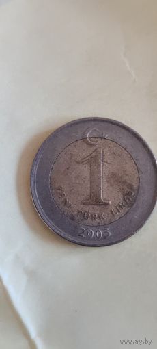Турция 1 лира 2005