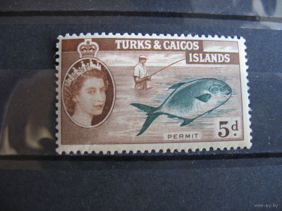 Брит. колония  Тёркс и Кайкос. Рыба, 1957 г. металлография.  см. условие.