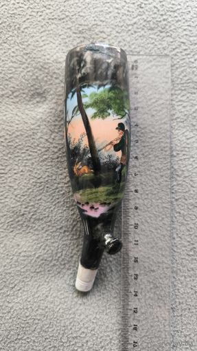 Антикварная фарфоровая чашка трубки."Охота на зайца". Германия.19в Охотничья серия "Егерьская"