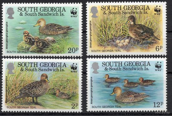 Южная Джорджия 1992. Фауна. Утки. 4 марки (203-206)