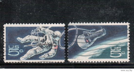 США-1967, (Мих. 930-931) , гаш. , Космос (полная серия), (1)